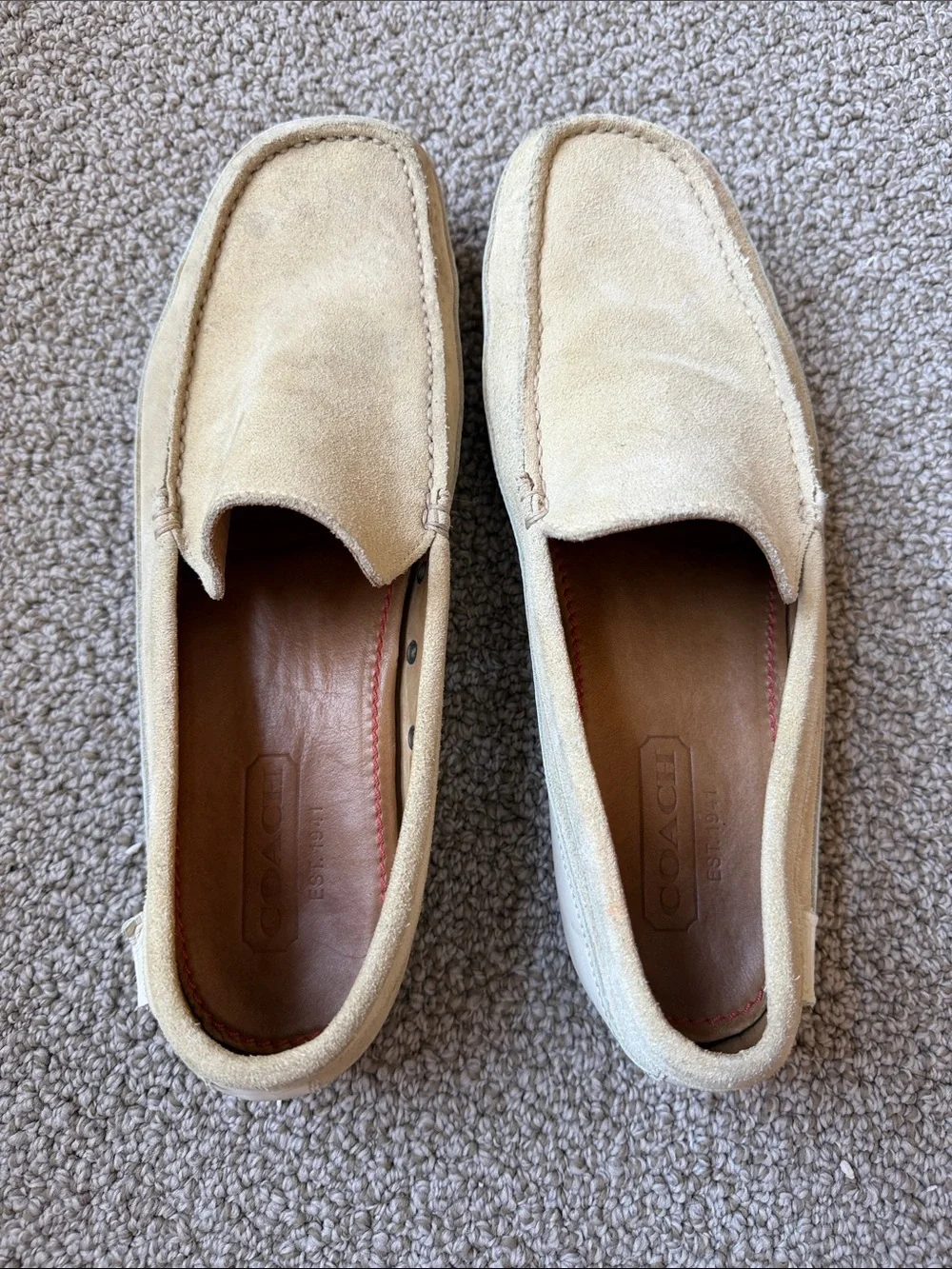 Coach Men's Suede Loafers Driving Shoes Slip On Moccasins Size 8.5